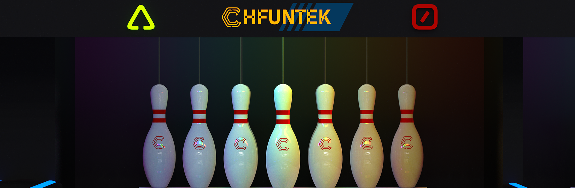 bowling pin in the middle